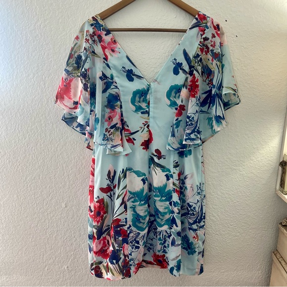 Parker Black reba floral mini dress polyester Size 6 - Picture 12 of 14